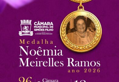 A câmara municipal de Simões Filho homenageará mulheres com a Medalha Noêmia Meireles Ramos